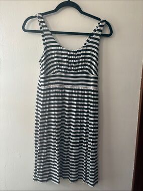 Apt. 9 Black & White Striped Sleeveless Midi Dress